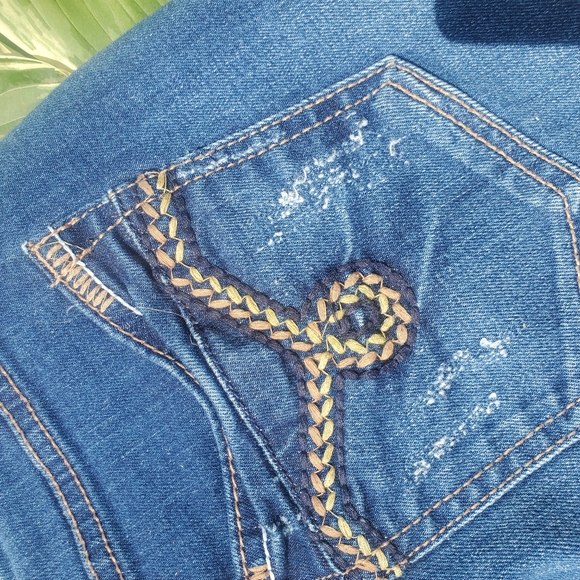 EUC Dark Wash Denim Mini Skirt Size 9 / 10 - Picture 6 of 8